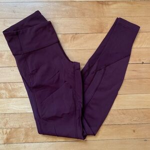 Lululemon Maroon Mid Rise Leggings - Size 4